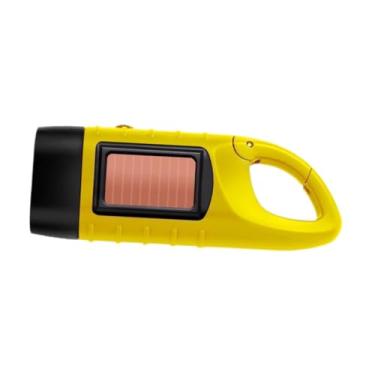 Imagem de oshhni Lanterna manual com manivela e energia solar, lanterna de mão multifuncional com LED para montanhismo, escalada e atividades ao ar livre, Amarelo
