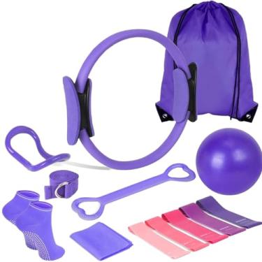 Imagem de Conjunto de 13 peças Shaping Artifact Pilates com Yoga Anel Cinto Alongamento Tensão Meias Bolsa Armazenamento para Exercícios Fitness Corporal Comple
