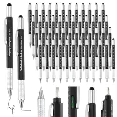 Imagem de Sayglossy 48 canetas multiferramentas cristãs, presente de Natal, versículo bíblico, religioso, 6 em 1, caneta multiferramenta a granel com régua, nível, caneta, chave de fenda para homens, pastor e