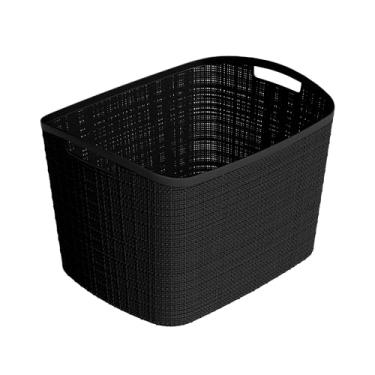 Imagem de Curver Conjunto de 2 cestas decorativas de juta GG de 30,5 L para organização e armazenamento – caixas perfeitas para escritório em casa, prateleiras de armário, despensa de cozinha e itens essenciais