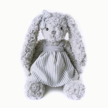Imagem de Boneca de pelúcia Rabbit em vestido para crianças cinza 30 cm