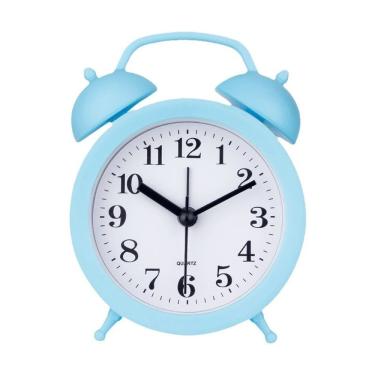 Imagem de Despertador Twin Bell Blue Plastic para estudantes e crianças