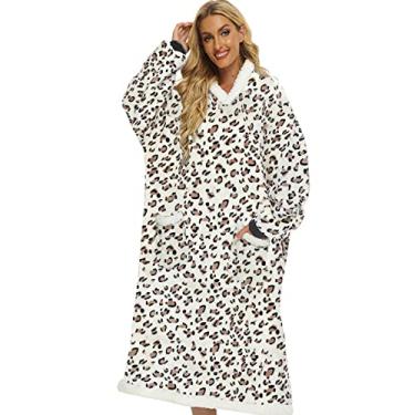 Imagem de SPXMQSS Roupão de banho longo, roupão de banho feminino com capuz de microfibra amigo da pele e confortável, roupão de banho fofo com 2 bolsos verticais para festa de aniversário A