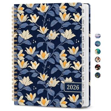 Imagem de Agenda 2026, agenda mensal e semanal para mulheres, janeiro de 2026 a dezembro de 2026, capa dura bonita agenda 2026 livro com abas, encadernação espiral, perfeito para escola, escritório, casa, 16 x