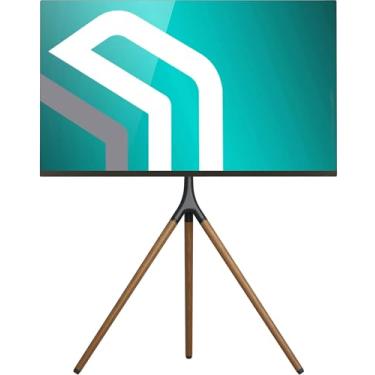 Imagem de ONKRON Suporte de TV de tripé para tela de 32-65 polegadas até 35 kg, suporte de TV ajustável em altura com giratório, suporte de piso de TV máximo VESA 400 x 400, suporte de TV de canto moderno com