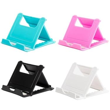 Imagem de Mistura de cores, suporte prático para telefone, ângulo ajustável, dobrável, portátil e compacto, base dobrável para smartphone