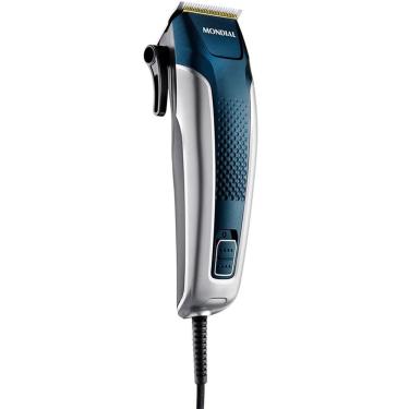 Imagem de Cortador de Cabelo Titanium Power, 8 Acessórios CR09M Mondial - Azul/Prata