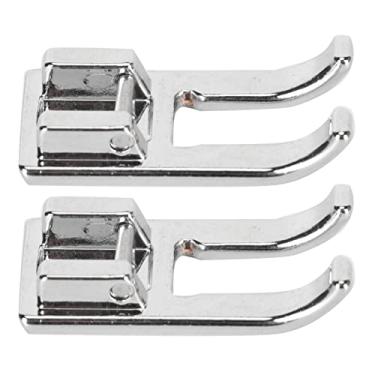 Imagem de Calcador de dedo aberto de aço q235, 2 peças, pressão de 7mm, abertura grande, alta dureza, para apliques, bordado