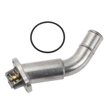 Imagem de A ABSOPRO Termostato de carro No.12620112 Conjunto de carcaça do termostato do refrigerante do motor para GMC Envoy 4.2L 2002-2009 Liga de alumínio prateado durável