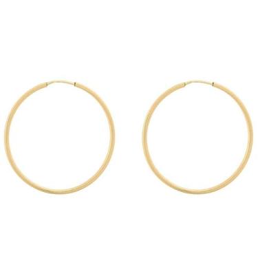 Imagem de Brinco De Argola Redonda Média De Ouro 18k 750 - DR Joias