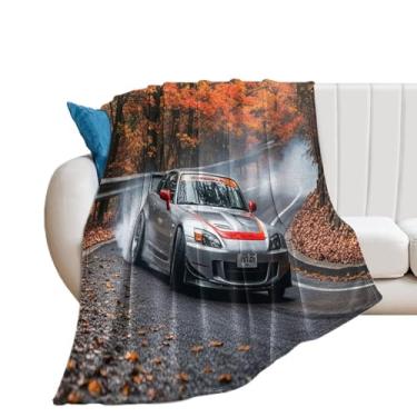 Imagem de HouLaiZhe Cobertor super macio de flanela à deriva JDM S2000 Cobertores leves de resfriamento para sofá-cama, cadeira, sofá, carro, viagens ao ar livre, leve, quente, 76 cm x 101 cm
