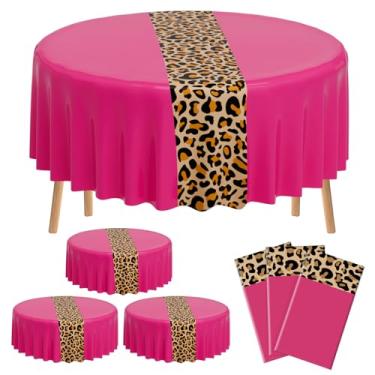 Imagem de Buryeah 6 peças de toalha de mesa com estampa de leopardo, 213 cm, toalha de mesa com estampa de guepardo, caminho de mesa descartável para festa de aniversário, casamento, chá de bebê, piquenique