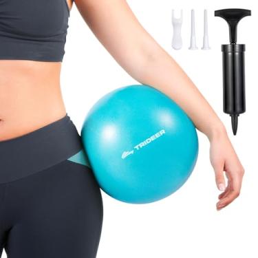 Imagem de Trideer Bola de Pilates de 22 cm com bomba, bolas de exercícios fisioterapia, equipamento de fisioterapia, pequena bola de exercícios entre os joelhos, pequena bola de Pilates para ioga, núcleo