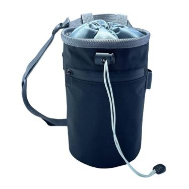 Imagem de simhoa Bolsa para magnésio com bolso com zíper, bolsa leve e ajustável para transportar magnésio na cintura, Preto