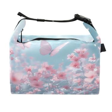 Imagem de STAYTOP Linda lancheira de flores da primavera com fivela de alça, lancheira isolada para meninos e meninas, lancheira térmica para trabalho escolar