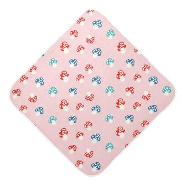 Imagem de Burbuja Toalha de banho de bebê com cogumelos fofos - Toalha com capuz de musselina macia e absorvente para recém-nascidos e bebês, 89 x 89 cm