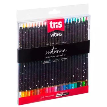Imagem de Lápis De Cor 24 Cores Especiais Vibes Noturna Tris