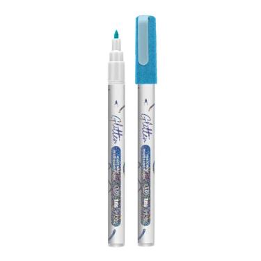 Imagem de Marcador Multisuperficies Vibes Glitter 1.0 Ponta Triangular Tris Azul Claro