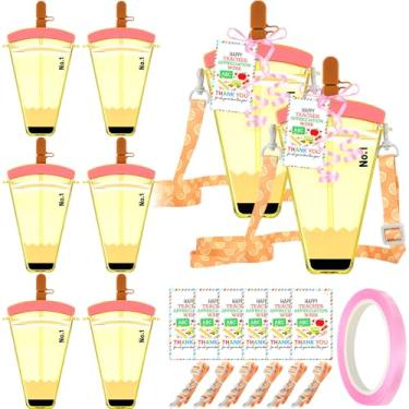 Imagem de FoldTier Conjunto de 6 conjuntos de presente de agradecimento do professor a granel reutilizável lápis copo de café de plástico agradecimento professor funcionário notas adesivas 325 ml em forma de