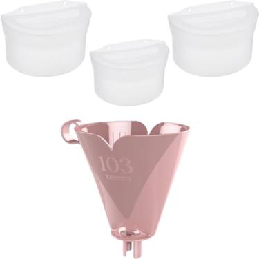 Imagem de Kit com 1 Suporte de Filtro de Café Rosa 103 + 3 Saleiro Plástico 885ml Atóxico