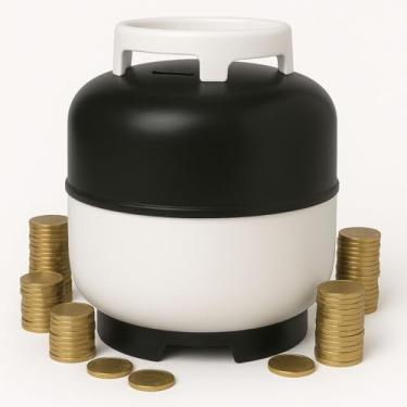 Imagem de Cofre Botijão Para Guardar Moedas, em Plástico Extra Grande, 24 cm Altura x 19 cm Largura, Cores Sortidas