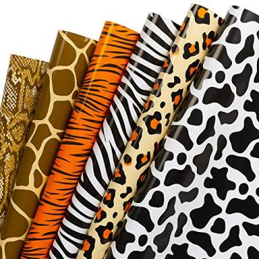Imagem de WRAPAHOLIC Papel de embrulho, 6 folhas - Rolo de papel de presente com estampa de zoológico em aquarela para aniversário, férias, festa, Natal e chá de bebê