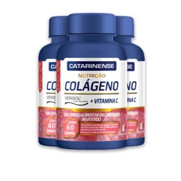 Imagem de Kit 3 Colágeno Verisol e Vit. C Catarinense 60 Cápsulas