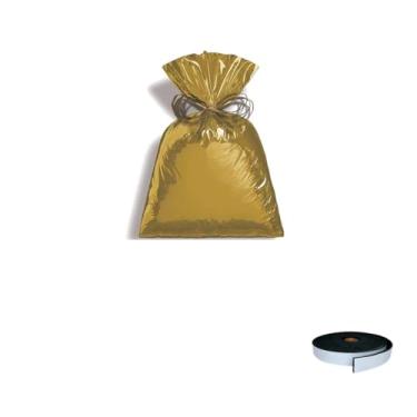 Imagem de Kit Saco Metalizado 15x22cm C/50 Unidades + Fita Cetim 50mm x 10 Metros