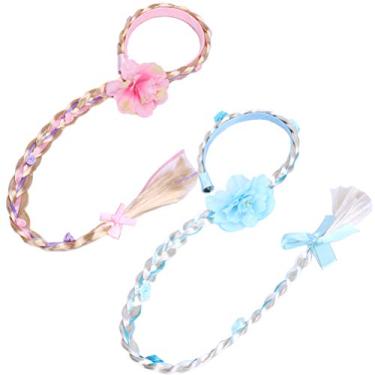 Imagem de Dioche Tiaras de Princesa para Meninas, Cabelo Tecido à Mão Com Detalhes Requintados, Estilo Moderno, Fácil de Usar, Acessórios Infantis Adoráveis (flor azul)