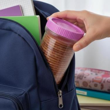 Imagem de Pote Porta Biscoito Maria Bolacha Redondo Meio pacote escola - Sanremo