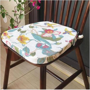 Imagem de Yadlan Almofadas para cadeira de sala de jantar, almofadas para cadeiras de cozinha antimanchas, com laços antiderrapantes, almofada de assento macia para banquinho, jardim E23 43 x 40 x 35 x 5 cm