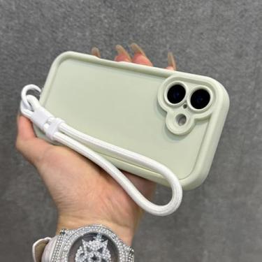 Imagem de Capa protetora com cordão, estrutura reforçada para iPhone 16 Pro Max, 14, 15, 13, 12 e 11, branco antigo, compatível com iPhone 13 Pro.