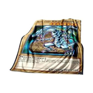 Imagem de Cobertor De Pelúcia Macio De Dragão Branco Com Olhos Azuis Yu Gi Oh An
