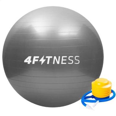 Imagem de Bola Yoga Suiça Pilates Abdominal Gym Ball 75Cm C/ Bomba Cinza - 4Fitn