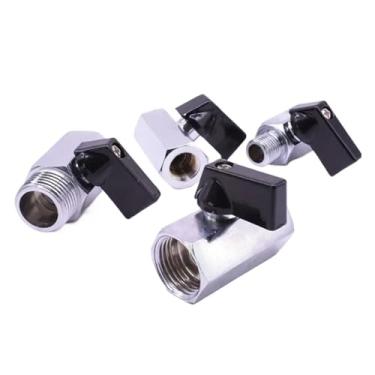 Imagem de ROUPWKWO 1 peça 1/10.2 cm BSP rosca fêmea para macho válvula de esfera de latão válvula de fechamento