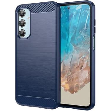 Imagem de Capa Para Samsung Galaxy M35 5G (Tela 6.6) Carbon Fiber Leve Fina Maleável (Azul)