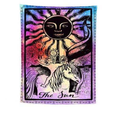 Imagem de Tapeçaria de parede Tarot The Sun Room Aesthetic 150x130cm - yiweisai