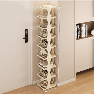 Imagem de SZRUNZHU Sapateira vertical, armário organizador de sapatos estreito de 6 níveis - empilhável, montagem sem ferramentas para entrada/armário/abertura de porta