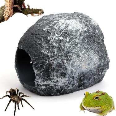 Imagem de DQITJ Design magnético de caverna de répteis pequenos para facilitar a visualização, decoração de esconderijo para aranha caranguejo eremita lagartixa e cobra de milho
