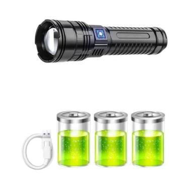 Imagem de Lanterna Tática LED Ultra Brilhante De 15000mAh Para Emergências E Cam