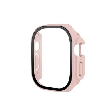 Imagem de KAPPDE Capa de vidro temperado para Apple Watch Ultra 49mm capa protetora de tela integrada cobertura total para capas iWatch Series Ultra 49mm (Cor: Silt, Tamanho: Ultra 49mm)