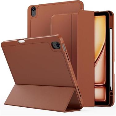 Imagem de TIOYW Capa protetora para iPad Mini7 Mini6 com compartimento para caneta (marrom, Mini 7)
