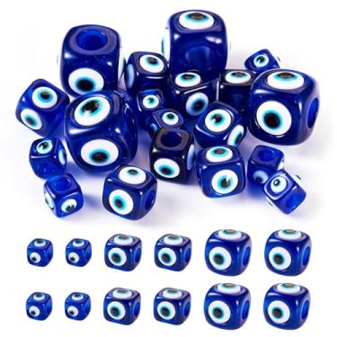 Imagem de Spritewelry 20 peças de contas de olho turco com orifício grande contas de olho turco contas espaçadoras de olho turco azul real pingentes espaçadores europeus para pulseiras colar fabricação de joias