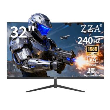 Imagem de ZZA Monitor Curvo Para Jogos De Computador Fhd 1080P De 32" Com Resolução De Até 240 Hz, 1500R, 1 Ms, 99% Srgb, Amd Freesync Premium, Hdmi 2.0 | Dp1.4, Preto
