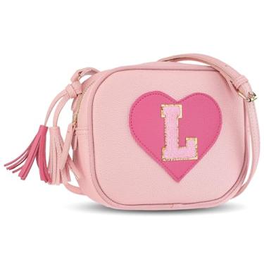 Imagem de JOJHDR Bolsa tiracolo com inicial personalizada para meninas, com borla, novidade para crianças, bolsa de ombro, presente de aniversário para crianças de 2 a 10 anos, G