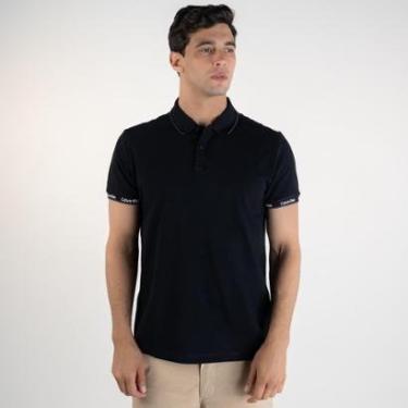 Imagem de Camisa Polo Calvin Klein Friso Preta-Masculino