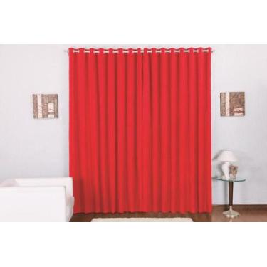 Imagem de Cortina Para Sala/Quarto Oxford 400x250 com ilhóses - Admirare, Vermel