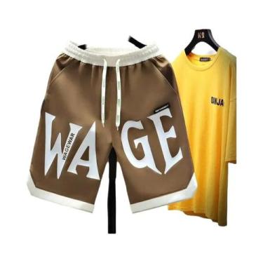 Imagem de Bermudas Casuais De Verão Para Homens Com Estampa Vibrante E Gráfica, 