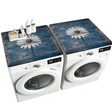 Imagem de NYZE 2 peças de capas de lavadora e secadora para a parte superior, tapetes protetores superiores de máquina de lavar de 65 x 65 cm, capa superior antiderrapante de secagem rápida para cozinha