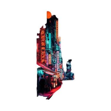 Imagem de Pôster De Paisagem Urbana De Tóquio Em Neon, Arte De Parede Em Canvas 